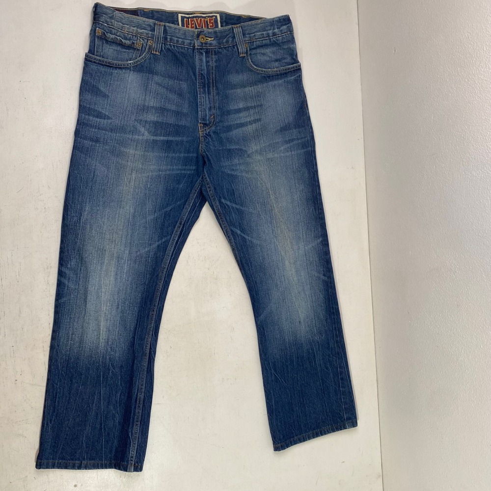 Levis 527 Low Boot Cut Jeans Mens 38x30 Medium Wash Denim Blue 00527-0402